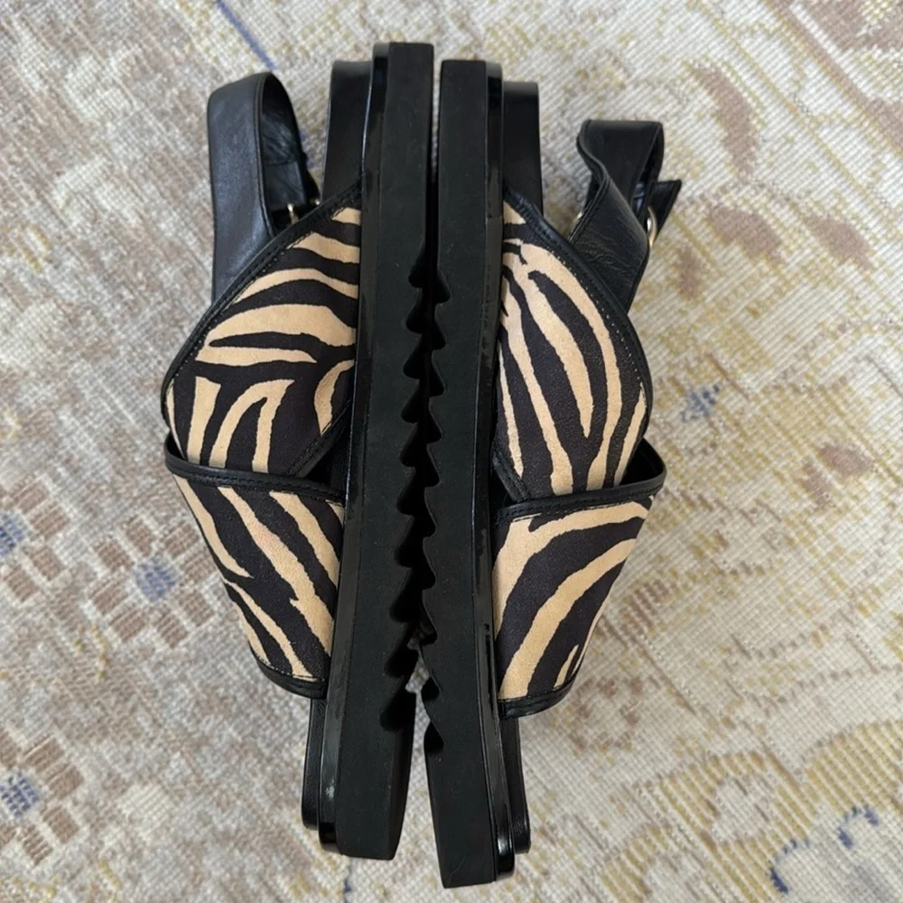 Anthropologie Billi Bi Zebra Print Sandals Size 38